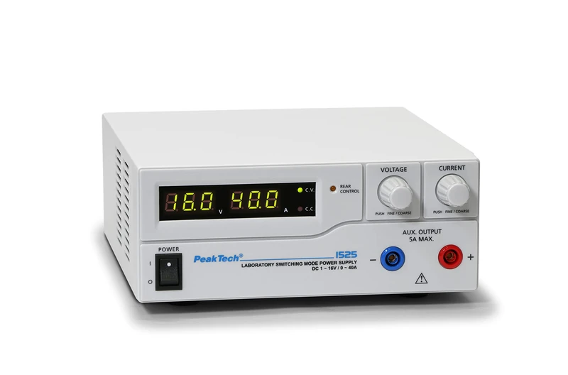 PeakTech P 1570 – Laboratory Switching Mode Power Supply DC 1-16V / 0-60A with USB, 3-Digit LED Display, Power Supplies, 3 Recordable Presets, Overload Protection, High Power Efficiency - 200~240V AC