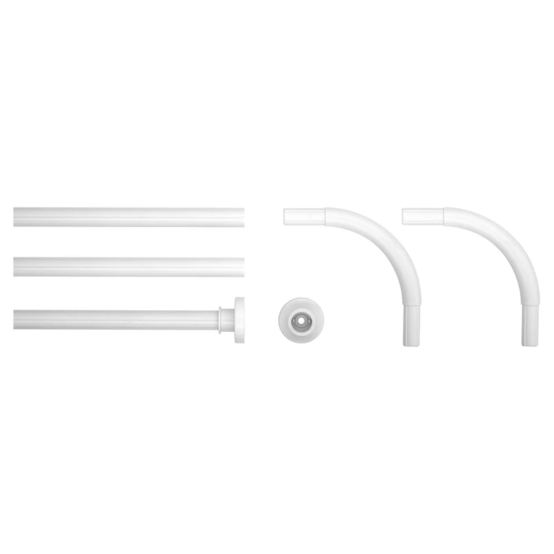 Sealskin Bar Angled Universal Metal Shower Rod, White, 2 x 2 x 90 cm