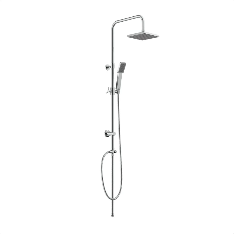 EISL Easy Refresh DX12002 Shower Set Shower Column 175 x 175 mm and Hand Shower, Rain Shower with Wall Bracket, Complete Mounting Kit