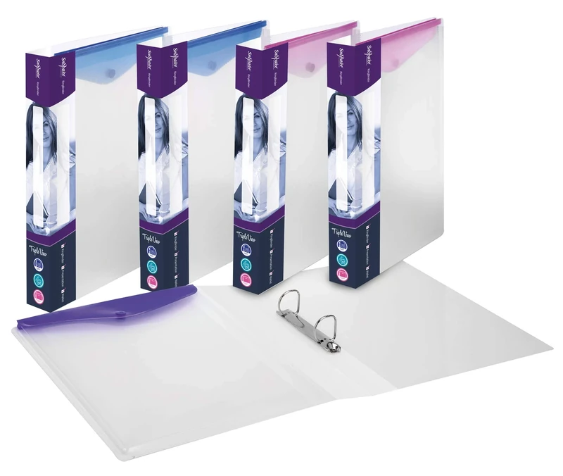 Snopake A4 2 D-Ring 25mm TripleView RingBinder – Electra Assorted [Pack of 5] Ref: 15718