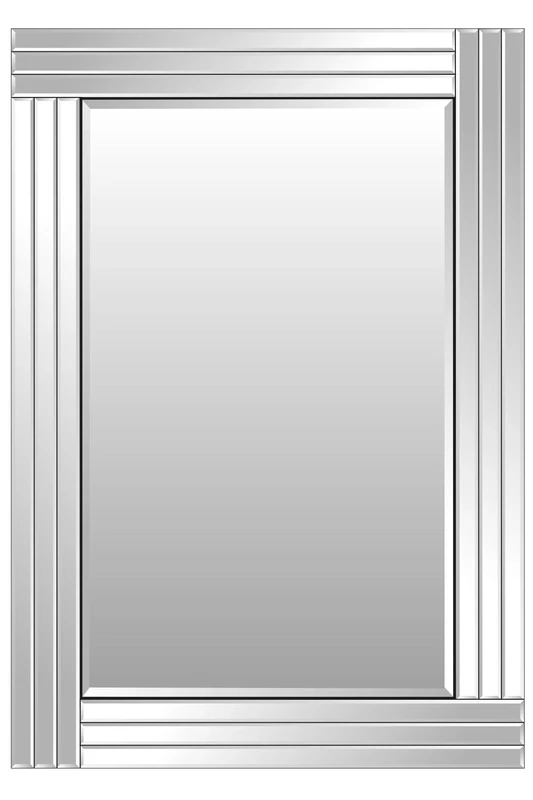 Gizmo Mill FABULOUS ART DECO TRIPLE CLEAR BEVELED GLASS BORDER RECTANGULAR MIRROR 100x70cm