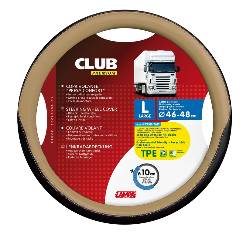 LAMPA 98915 Club Premium L Steering Wheel Cover, Steering Wheel Wrap