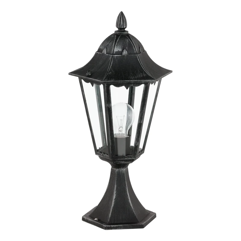 Eglo 93462 NAVEDO Exterior Bollard Lamp in Black and Silver-Patina