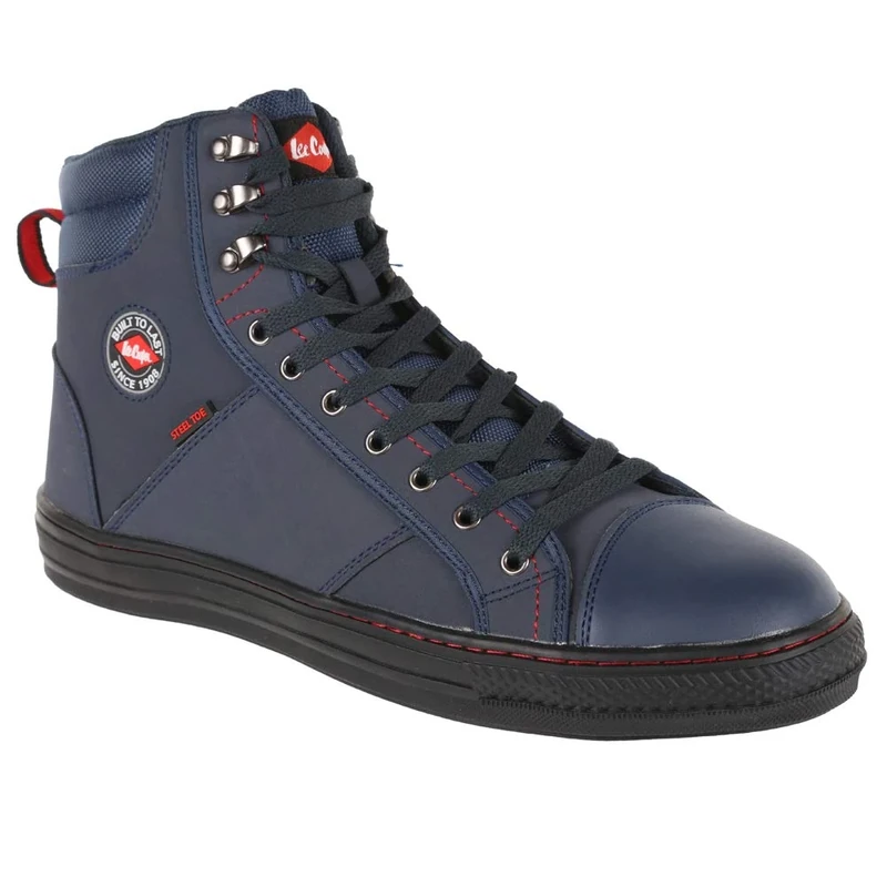 Lee Cooper LCSHOE022 Workwear SB/SRA Unisex Baseball Style Safety Shoe, Navy, 10 UK
