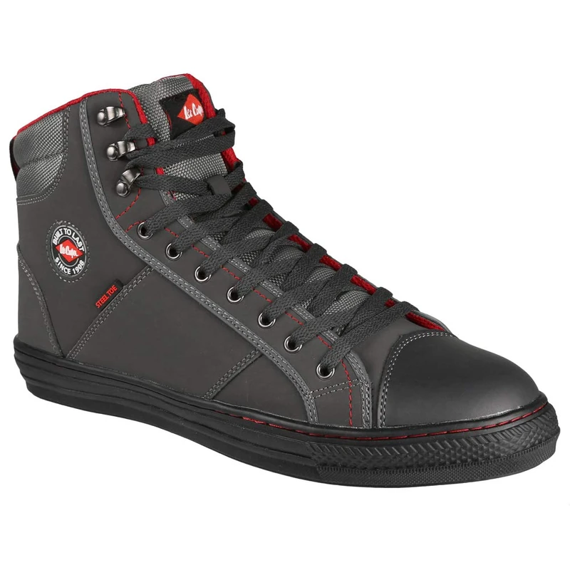 Lee Cooper LCSHOE022 Baseball Style Safety Shoe - Grey, 7 UK