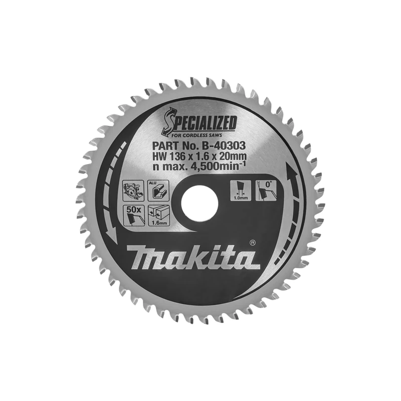 Makita B-40303 Specialized Aluminium Cutting Saw Blade 136x20x50T