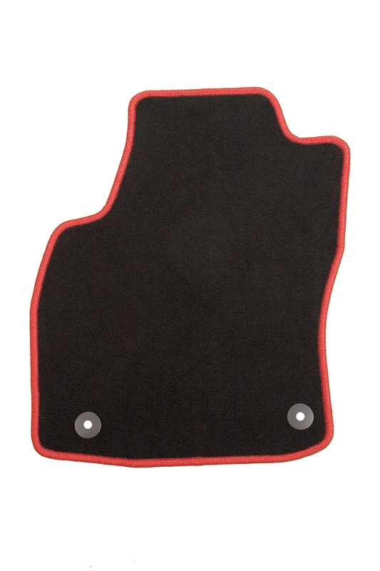 Racer Fit Velour Car Mat with Red High Gloss Edging and Mat Holders for Grand C-Max (7 Seater) Trend and Ghia, Year 11/2010-05/2015