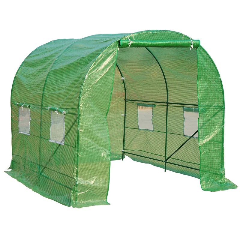 Outsunny Greenhouse Galvanized Steel Frame Poly Tunnel 2.5m x 2m x 2m