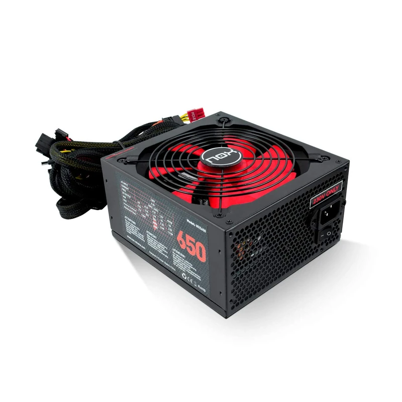 NOX NX 650W - NXS650-650W Power Supply, SLI&Crossfire Compatible, 140mm Fan, Ultra Quiet, Multi-GPU Compatible, Active PFC, Black