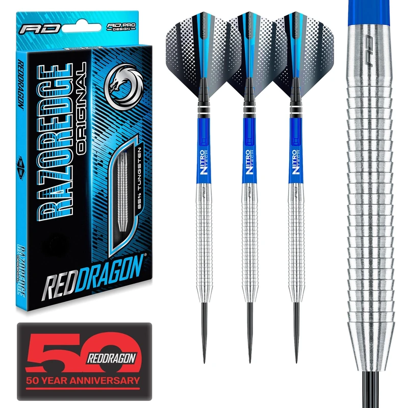 RED DRAGON Razor Edge Original 20g Tungsten Darts Set with Flights and Shafts - Image 1