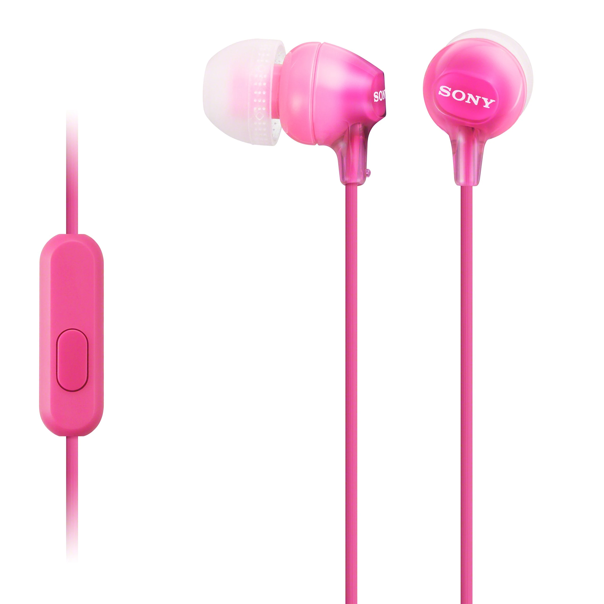 Sony MDR-EX15AP Earphones with Smartphone Mic and Control - Pink