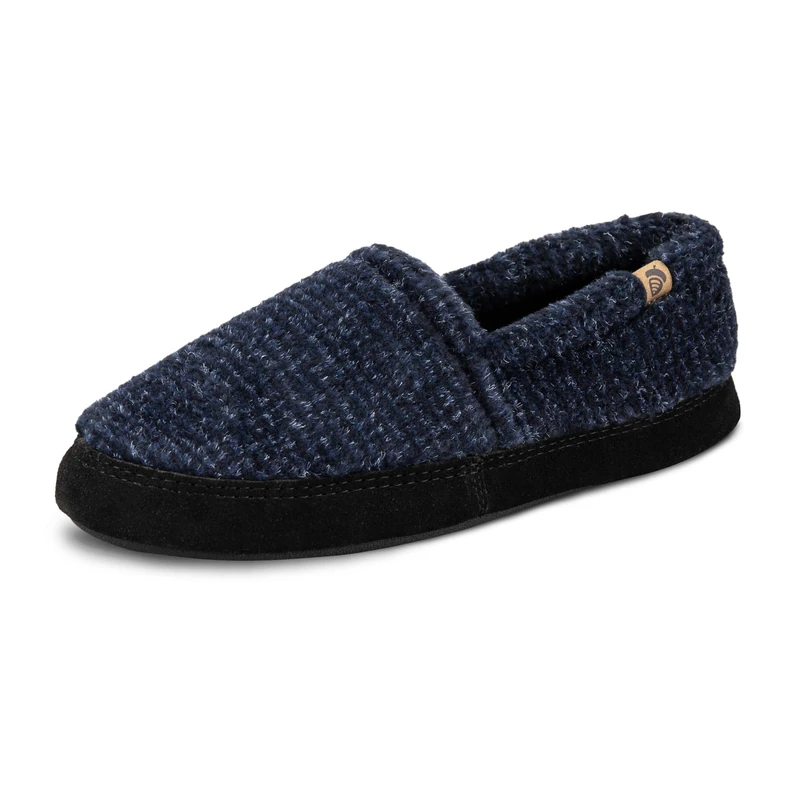 Acorn Men's MOC Slip-On Loafer, Blue Check, Large/10.5-11.5 M US