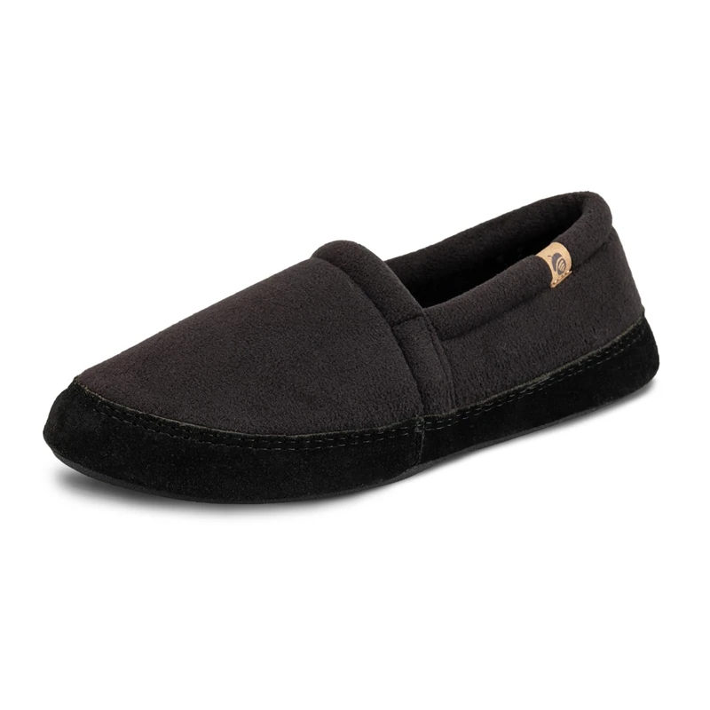 Acorn Men's Moc Slipper, Black, Small/7.5-8.5 M US