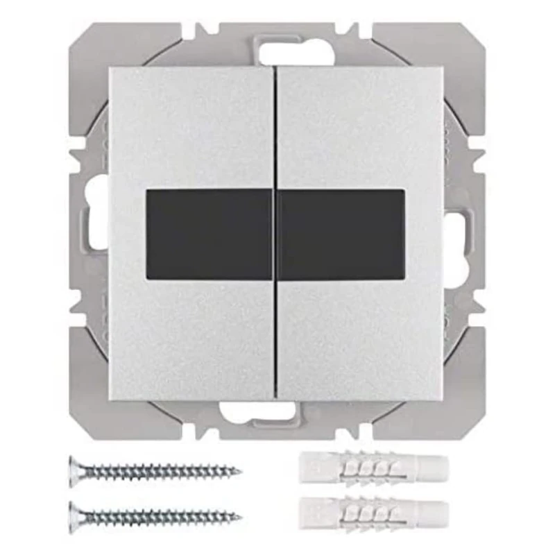 Hager – Push Button Surface Double Solar usbquicklink SM Without B Aluminium