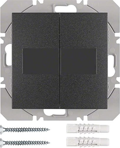 Hager Button Top Dual Solar Usbquicklink SM Without B Anthracite - Image 1
