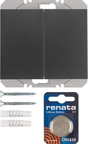 Hager – Push Button Surface Double usbquicklink SM K1 Anthracite - Image 1