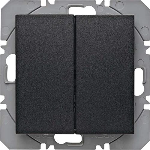 Hager – Push Button Surface Double usbquicklink SM Without B Anthracite - Image 1