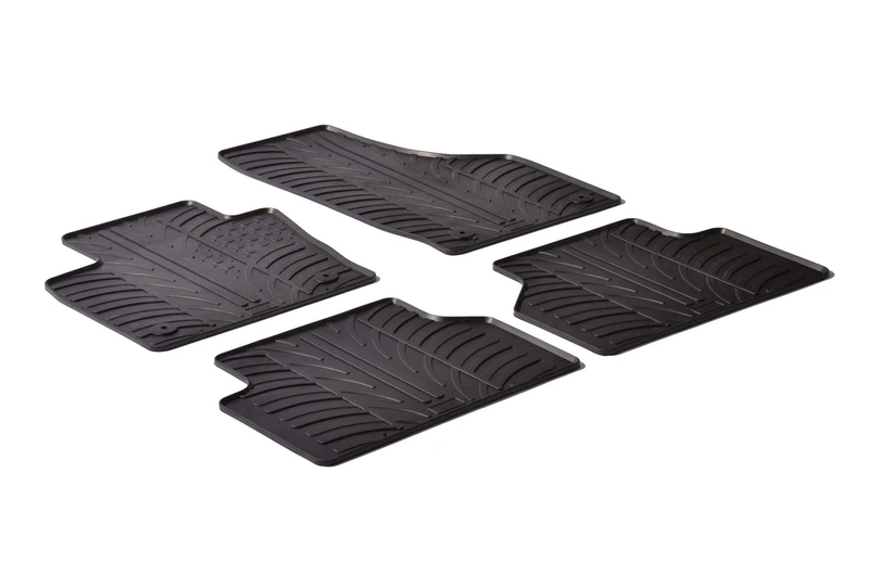 Gledring Rubber car mats set LHD compatible with Audi Q3 2011-2018 (T profile 4-pieces + mounting clips)