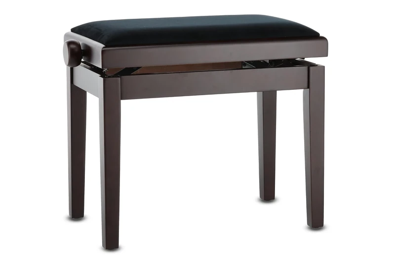 Gewa Piano Bench Deluxe, Solid Wood, Height Adjustable, Matte Rosewood