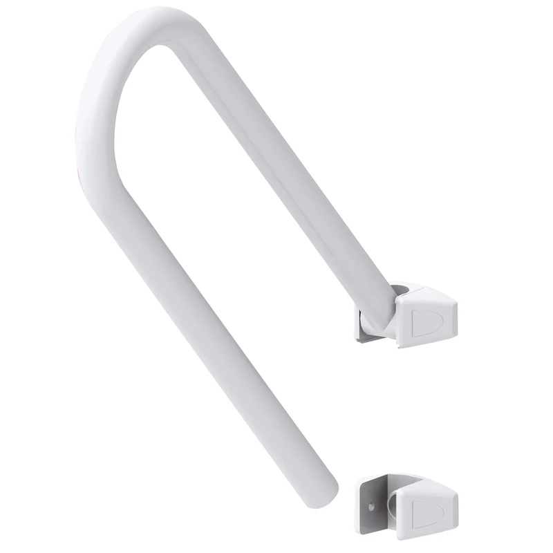 MSV Fold Away Bath Support Bar, White - Image 1