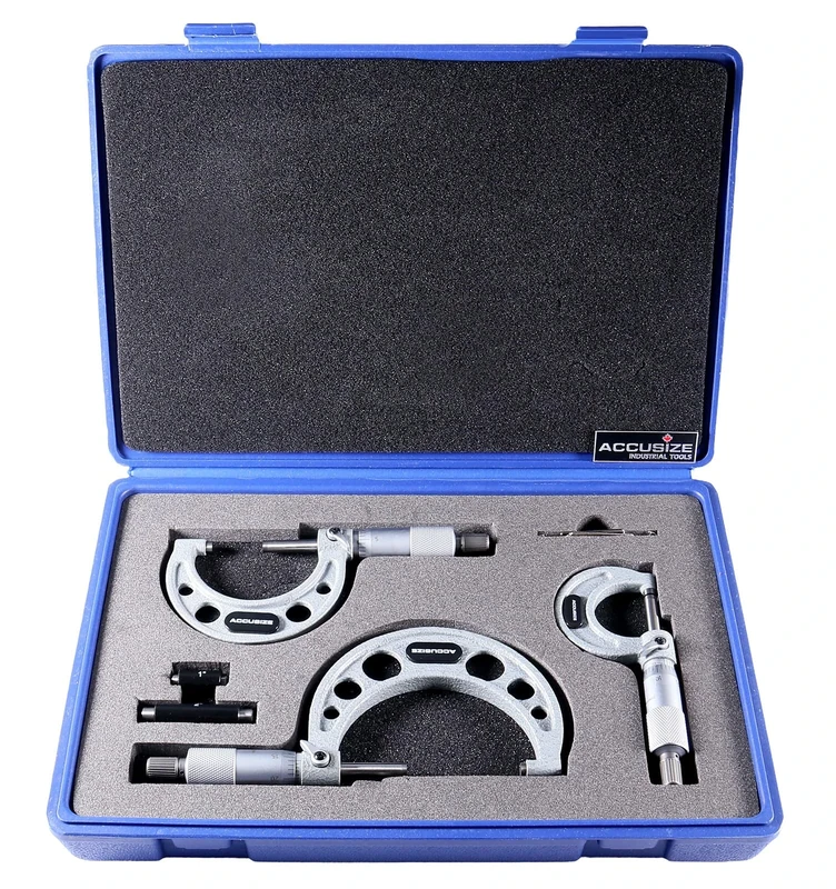 Accusize - 0-3" x 0.0001" Ultra-Precision Outside Micrometers 3 Pcs/Set, #EG00-0903