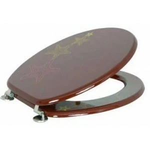 MSV MDF Toilet SEAT-S/S Hinges-Star Fish, Multi-Colour