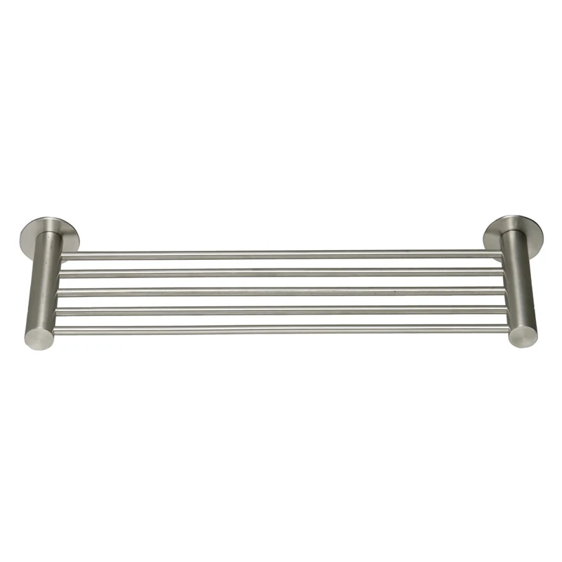 MSV Stainless Steel Wall-Mounted Towel Rail with 5 Hooks, Silver