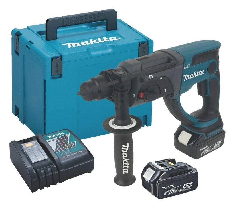 Makita DHR202RMJ 18V Li-Ion LXT Rotary Hammer SDS Plus Complete with 2 x 4.0 Ah Li-Ion Batteries and Charger Supplied in A Makpac Case