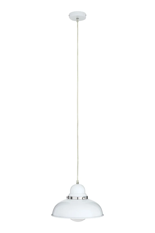 Premier Housewares E27 Edison Screw Chrome Ceiling Pendant, 40 W - White