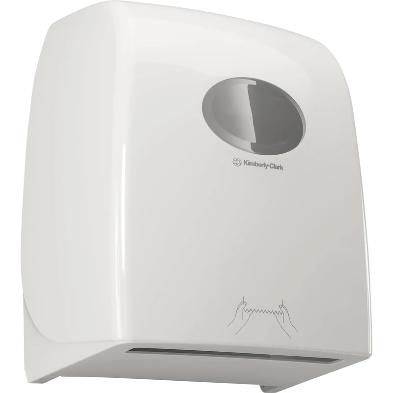 Aquarius 6959 Wall Mounted Rolled Paper Towel Dispenser – White, Hygienic No-Touch Dispenser with Viewing Window – Compatible with Scott & Kleenex Ultra Rolls