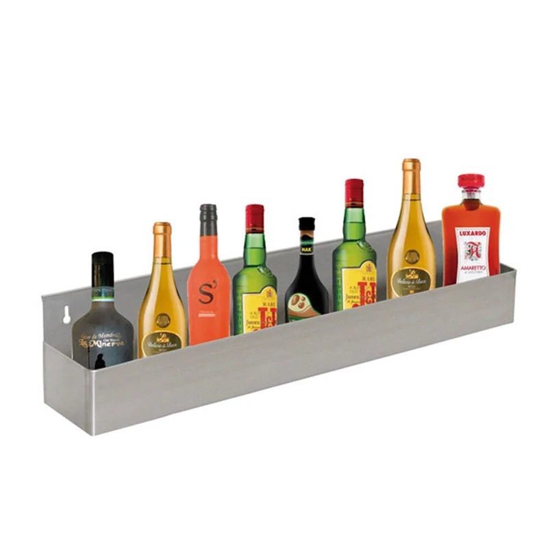Bar Shelf For 8 Bottles 82X10X15 Cm Silver Stainless Steel - 1 Units