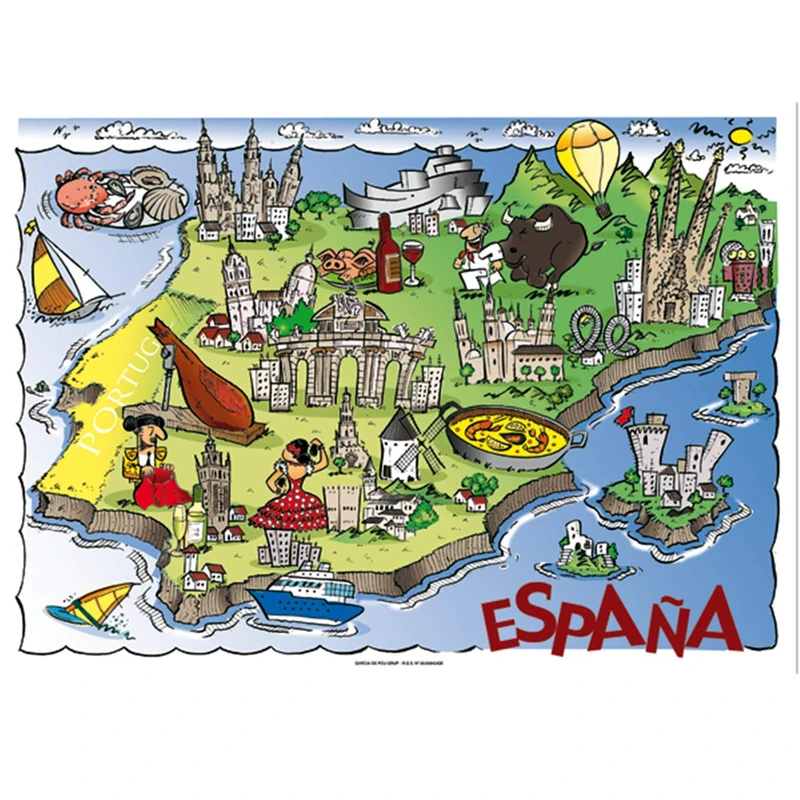 Table Mats Offset "España" 70 Gsm 31X43 Cm Cuatricromía Litos - 500 Units