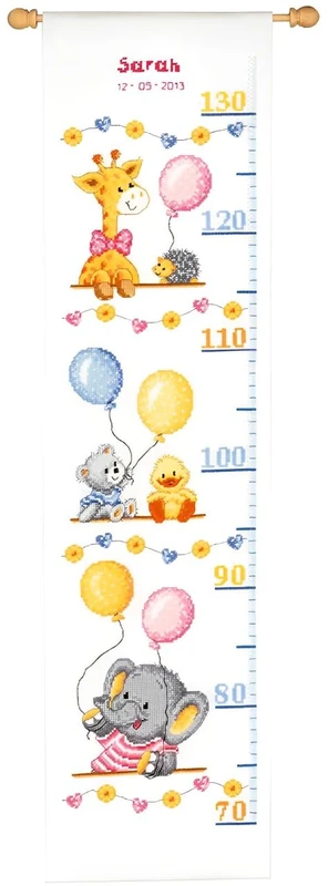Vervaco Height Chart Baby Shower Counted Cross Stitch, Multi-Colour