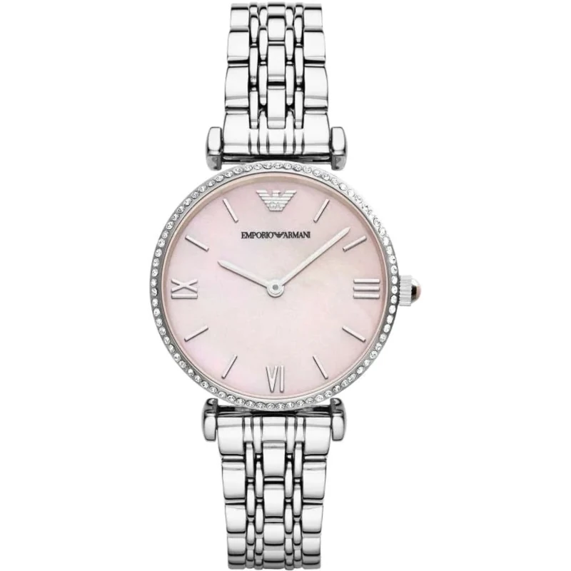 Emporio Armani Watch for Women, Two Hand Movement, 32 mm Silver Stainless Steel Case with a Stainless Steel Strap, AR1779