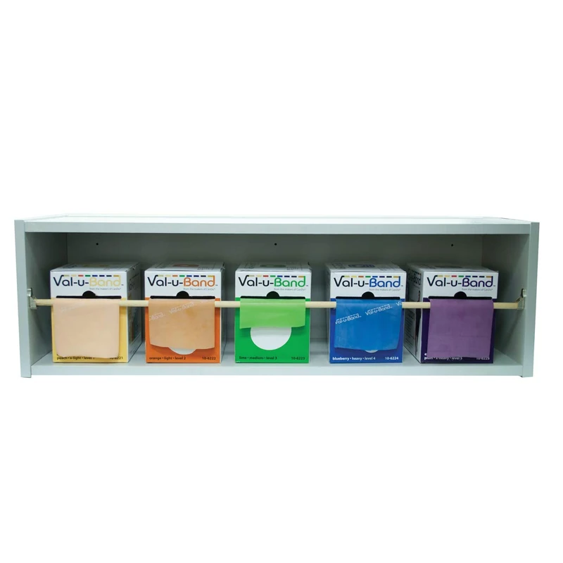 Resistance band / training band / gymnastics band - SET of 5, 45 m each (very very light - strong) + holder - alternative to dumbbells