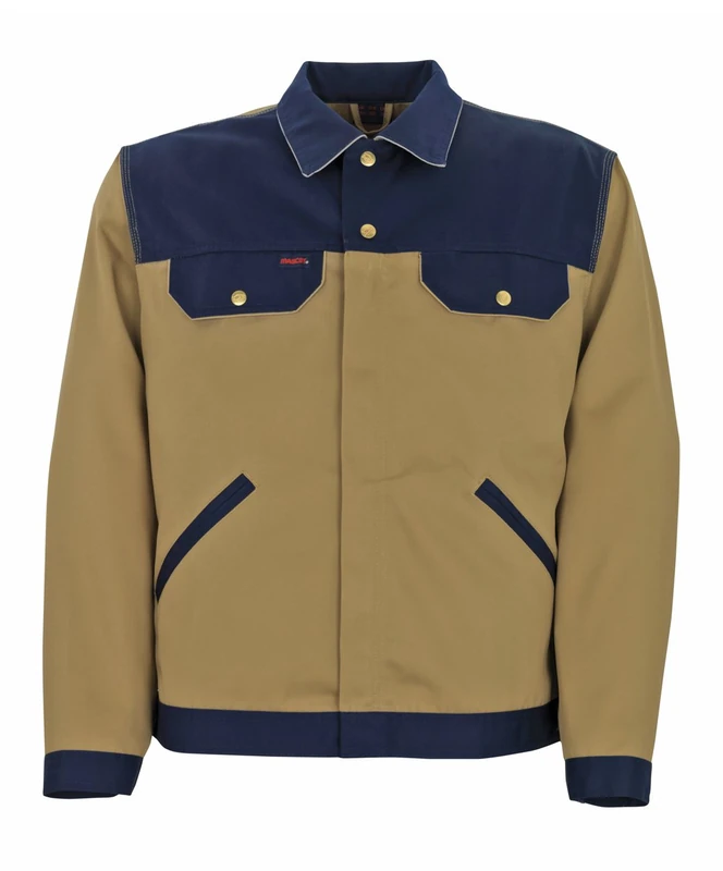 Mascot 00709-430-5188-C62 Size C62 "Victoria" Work Jacket - Kaki/Marine Blue/Light Grey