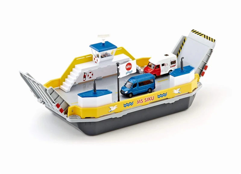 SIKU 1750 Car Ferry 1:50 Scale - Metal/Plastic Toy with 2 Cars