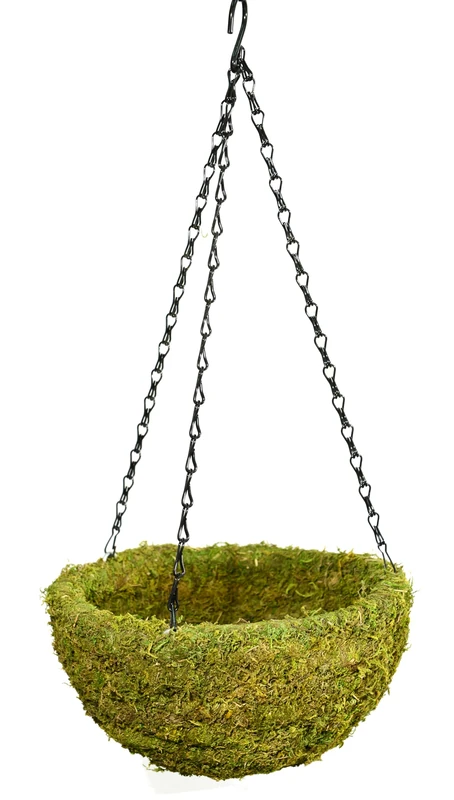 SUPERMOSS MossWeave Hanging Basket - Round, 12.5in Green - Image 1