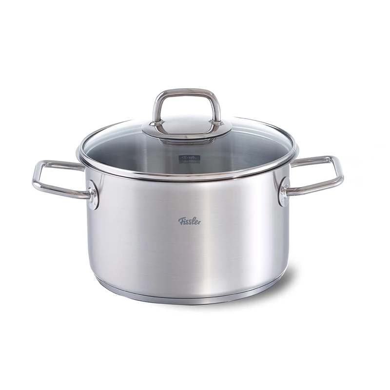 Fissler viseo Stainless Steel Saucepan With Glass Lid, 084-117-20-001/0,Suitable For Induction, Dishwasher-safe, 3.6 l, 20 cm Diameter