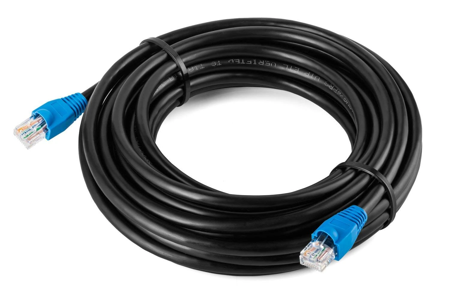 Multi-cable Networking 20m Cat5E outdoor Direct Burial Ethernet Cable with RJ-45 Plug - FTP - CCA - Black - 20 meter