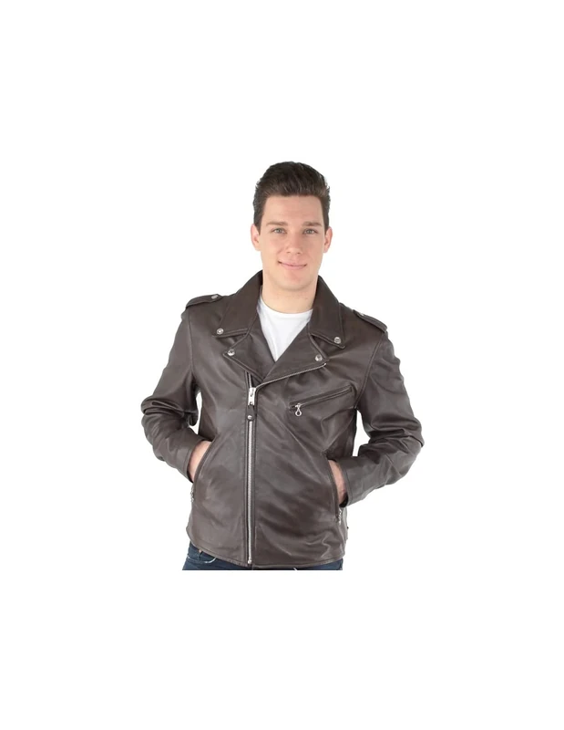 Schott NYC Men's Lc1140 Leather Jacket Not Applicable, Brown, Small