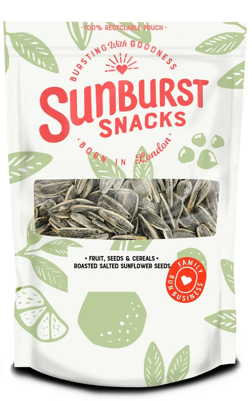 Sunburst Snacks Sunflower Seeds Roasted & Salted, Vegan & High Protein Snack, Recyclable & Resealable Pouch, 500G