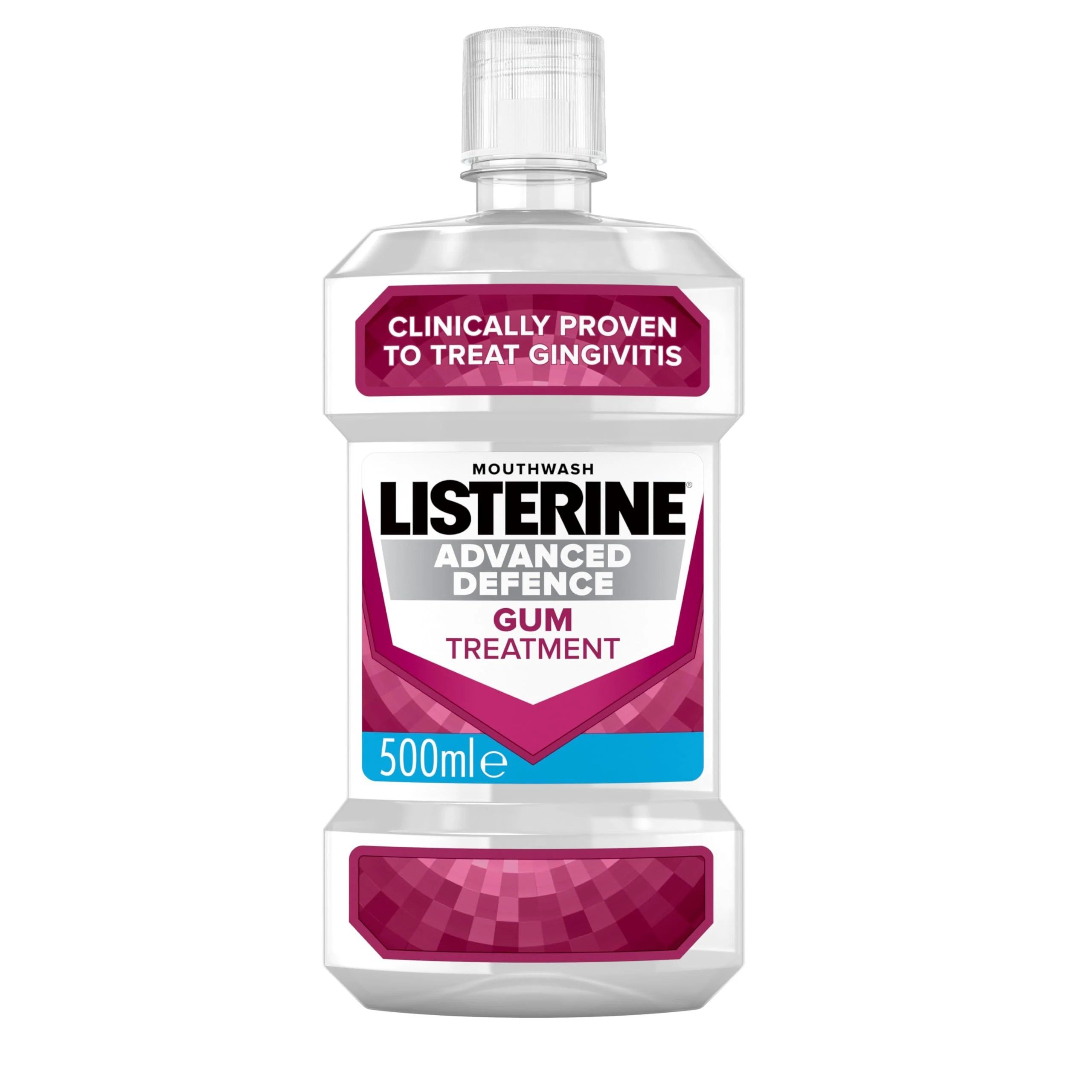 Listerine Advanced Defence Gum Treatment Mouthwash (500ml), Clinically Proven to Treat Gum Disease as in Little as Two Weeks, Repels Plaque Germs to Treat and Prevent Gingivitis from Recurring