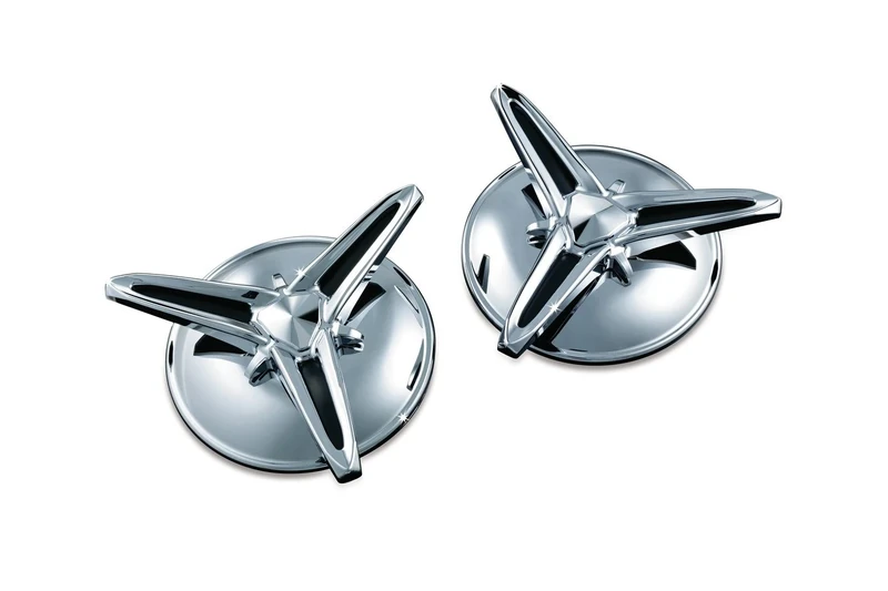 Kuryakyn 1243 Motorcycle Accent Accessory: Knock-Off Center Caps for 2009-19 Harley-Davidson Trike Motorcycles, Chrome, 1 Pair