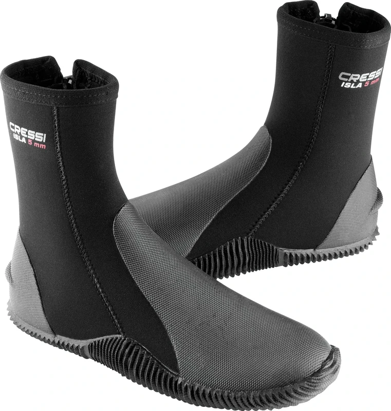 Cressi Isla W/Sole Boots Black/Red 5mm XXL_UK 11.5/12_EU 46/47 Unisex Diving Neoprene Boots with Rubber Soles