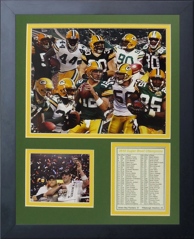 Legends Never Die 2010 Green Bay Packers Championship Framed Photo Collage, 11x14-Inch