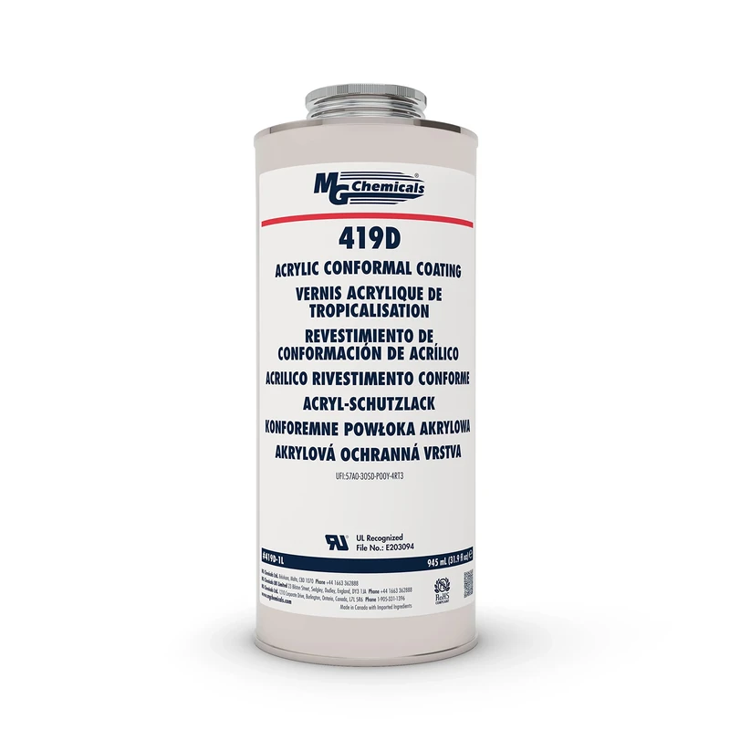MG Chemicals 419D-1L Premium Acrylic Conformal Coating, 945mL Liquid Metal Can