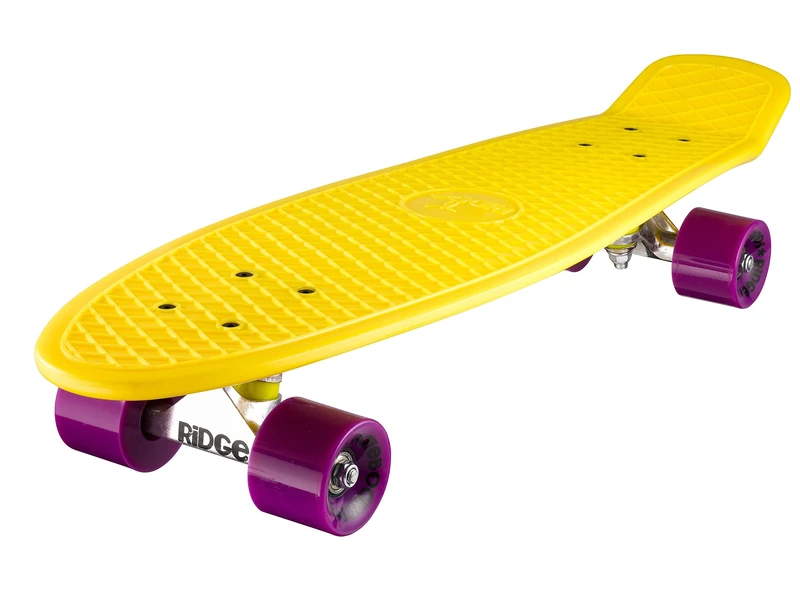 Ridge Skateboards Children Kids Big Brother Large Retro Cruiser-Yellow/Purple Wheels, 27 Inch