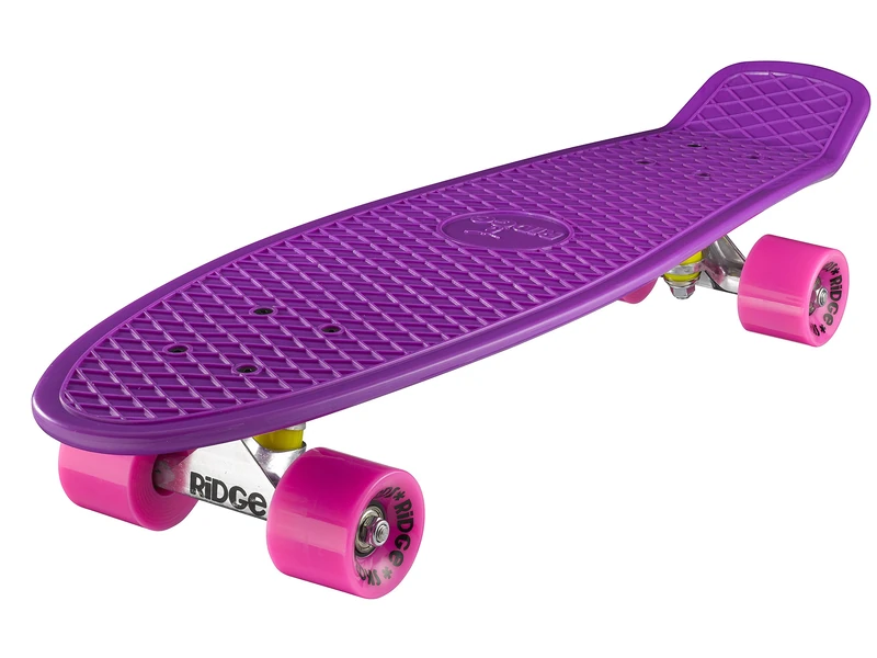 Ridge Skateboards Children Kids Big Brother Large Retro Cruiser-Purple/Pink Wheels, 27 Inch
