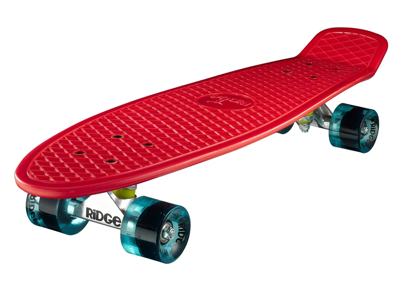 Ridge Skateboards Unisex's Big Brother Large Retro Cruiser, Red/Clear Blue, 27 Inch